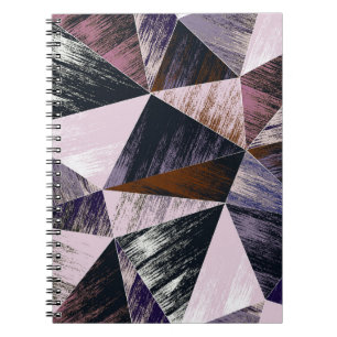 Carnet motif Abstrait en polygone, triangles colorés.