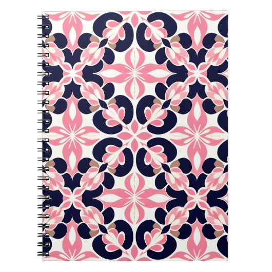 Carnet Motif Abstrait Floral Coloré (Devant)