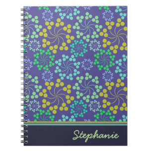 Carnet Motif Abstrait floral Funky Personnalisé