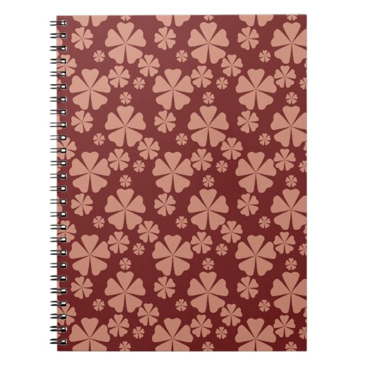 Carnet Motif abstrait floral marron atténué (Devant)
