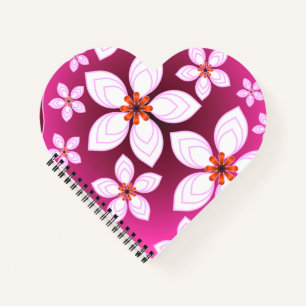 Carnet Motif Abstrait Floral Rose   Fleur Esthétique Ar