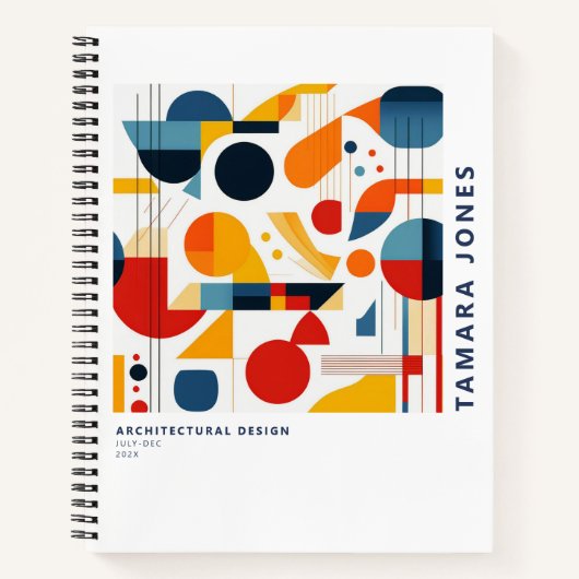 Carnet Motif Abstrait géométrique Bauhaus#6 ID1068 (Devant)