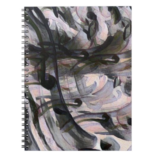 Carnet motif Abstrait gris et violet (Devant)