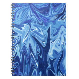 Carnet Motif abstrait liquide bleu