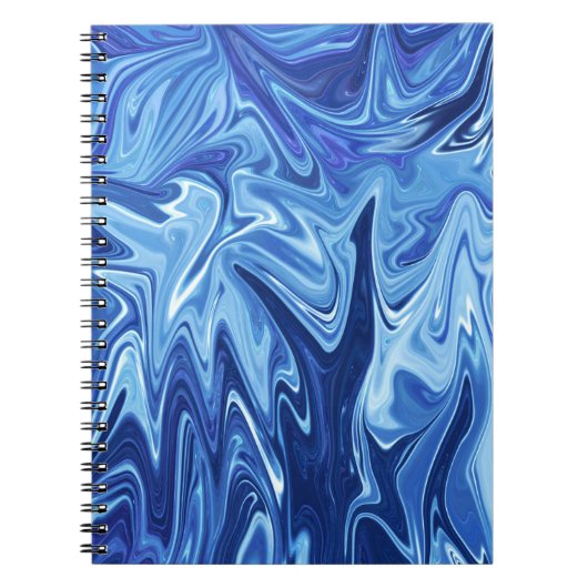 Carnet Motif abstrait liquide bleu (Devant)