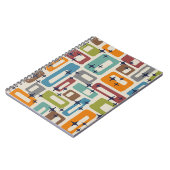 Carnet Motif Abstrait moderne rétro du milieu du siècle (Côté gauche)