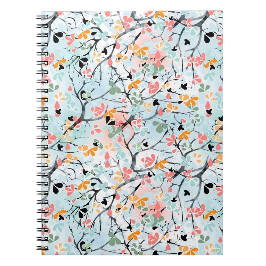Carnet motif Abstrait, motif d'automne (Devant)