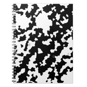 Carnet Motif Abstrait noir blanc fractal irrégulier
