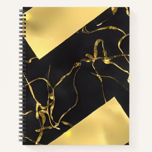 Carnet Motif Abstrait noir et or