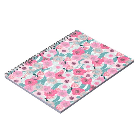 Carnet Motif Abstrait Pastel Pink (Côté gauche)