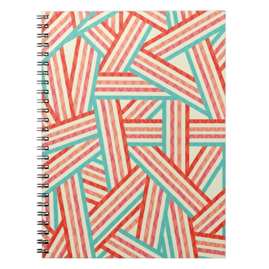 Carnet Motif Abstrait rayé coloré (Devant)