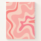 Carnet Motif abstrait rétro en spirale liquide rose blush (Dos)