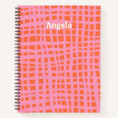 Carnet Motif Abstrait Retro Grid personnalisable (Devant)