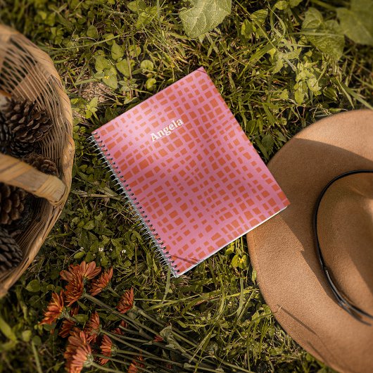 Carnet Motif Abstrait Retro Grid personnalisable