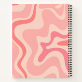 Carnet Motif Abstrait Retro Liquid Swirl en rose vif (Dos)