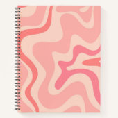 Carnet Motif Abstrait Retro Liquid Swirl en rose vif (Devant)