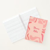 Carnet Motif Abstrait Retro Liquid Swirl en rose vif (Intérieur)