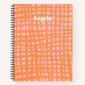 Carnet Motif Abstrait Retro Pastel Grille Personnalisable (Devant)