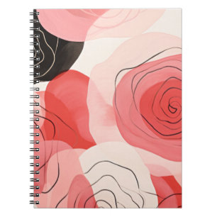 Carnet motif abstrait rose