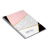 Carnet Motif Abstrait rose et noir chic (Côté Droit)