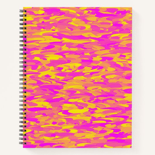 Carnet Motif Abstrait rose jaune orange (Devant)