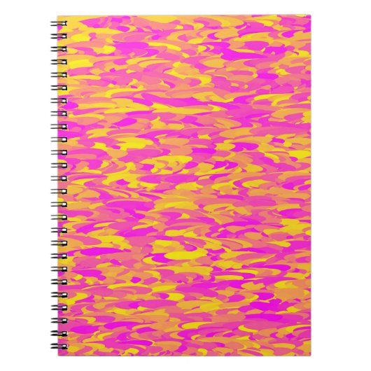 Carnet Motif Abstrait rose jaune orange (Devant)