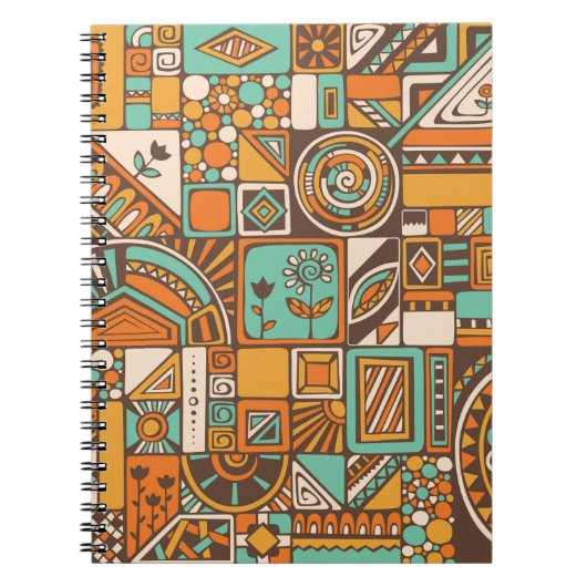 Carnet motif Abstrait sans couture avec éléments géométri (Devant)