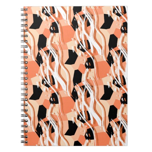 Carnet Motif abstrait sans couture avec pêche (Devant)