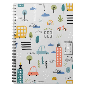 Carnet Motif Abstrait sans soudure avec la ville des