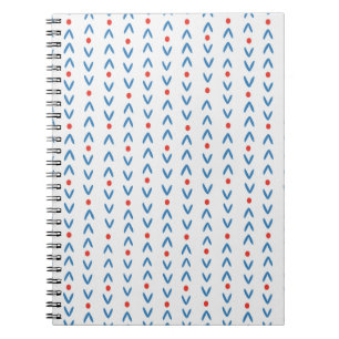 Carnet Motif Abstrait sans soudure en bleu et rouge sur c