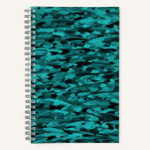 Carnet Motif Abstrait Sarcelle Noir (Recto)