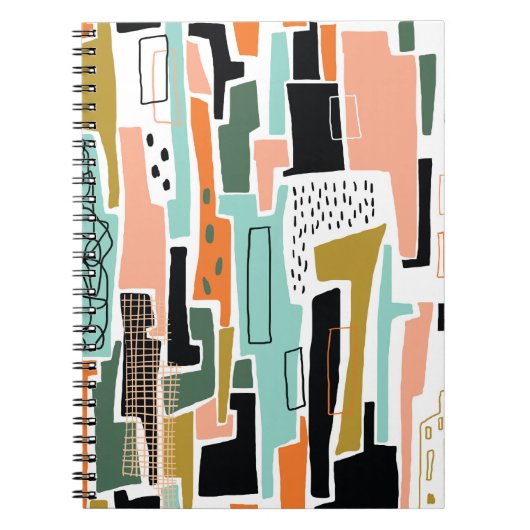 Carnet Motif Abstrait transparent avec conception géométr (Devant)