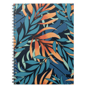 Carnet motif Abstrait tropical transparent avec pastel pl