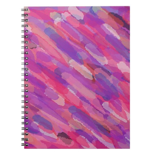 Carnet Motif Abstrait violet et rose (Devant)