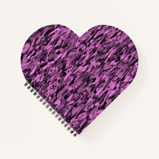 Carnet Motif Abstrait Violet Noir (Devant)