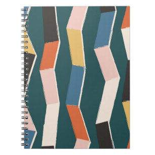 Carnet Motif Abstrait zig zag sans soudure, fer peint à l