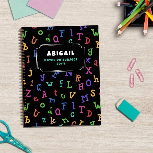 Carnet Motif Alphabet coloré Retour à l'école