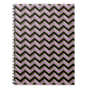 Carnet Motif Amethyst Gold Black Zigzag