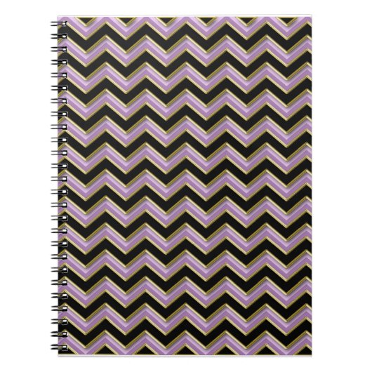 Carnet Motif Amethyst Gold Black Zigzag (Devant)