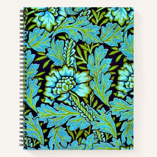 Carnet Motif Anemone par William Morris (Devant)