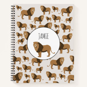 Carnet Motif animal de lions de jungle personnalisé
