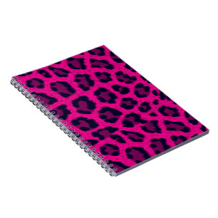 Carnet Motif animal Empreinte de léopard rose chaud