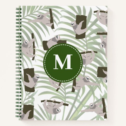 Carnet Motif animal mignon en forêt sauvage Monogramme (Devant)