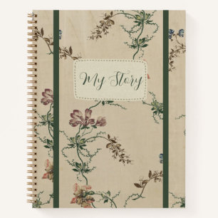 Carnet Motif Antique Floral Élégant