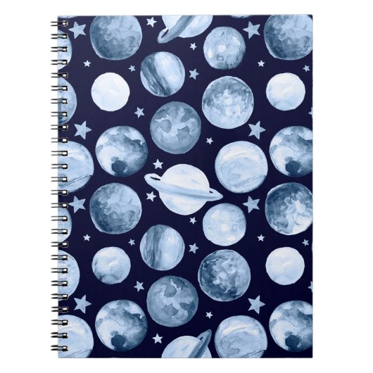 Carnet Motif aquarelle illustration de la galaxie spatial (Devant)