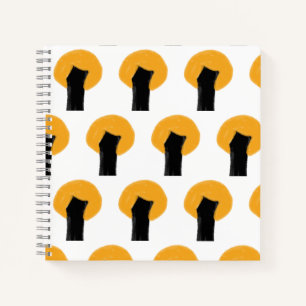 Carnet Motif aquarelle personnalisé d'un arbre simple ora