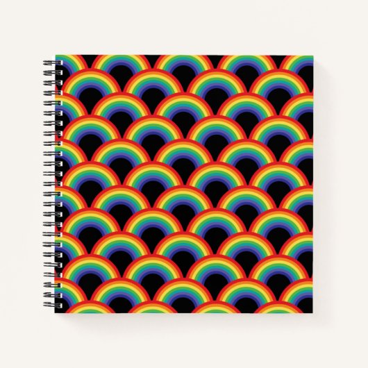 Carnet Motif arc-en-ciel coloré (Devant)