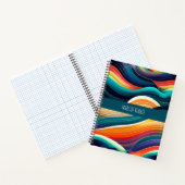 Carnet Motif arc-en-ciel des vagues de l'océan Abstrait (Intérieur)