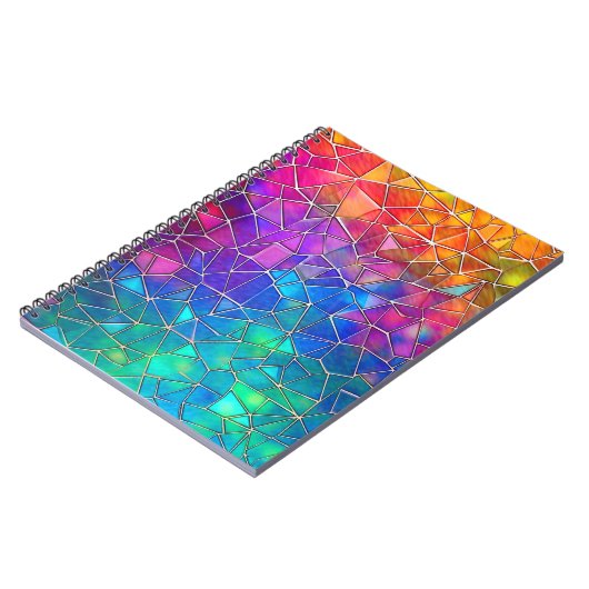Carnet Motif arc-en-ciel en verre tendu (Côté gauche)