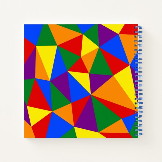 Carnet Motif arc-en-ciel polygone (Dos)
